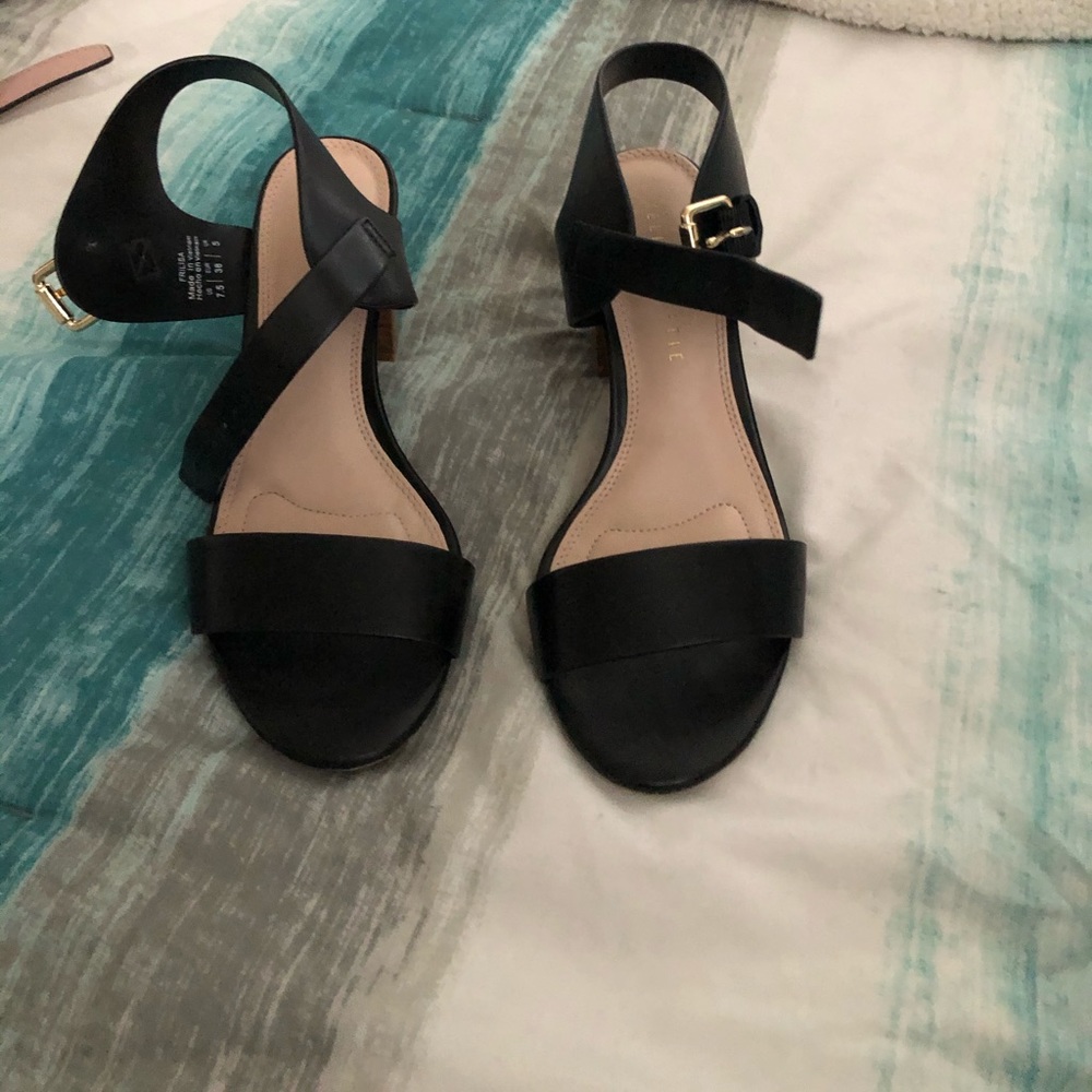Black heeled sandals